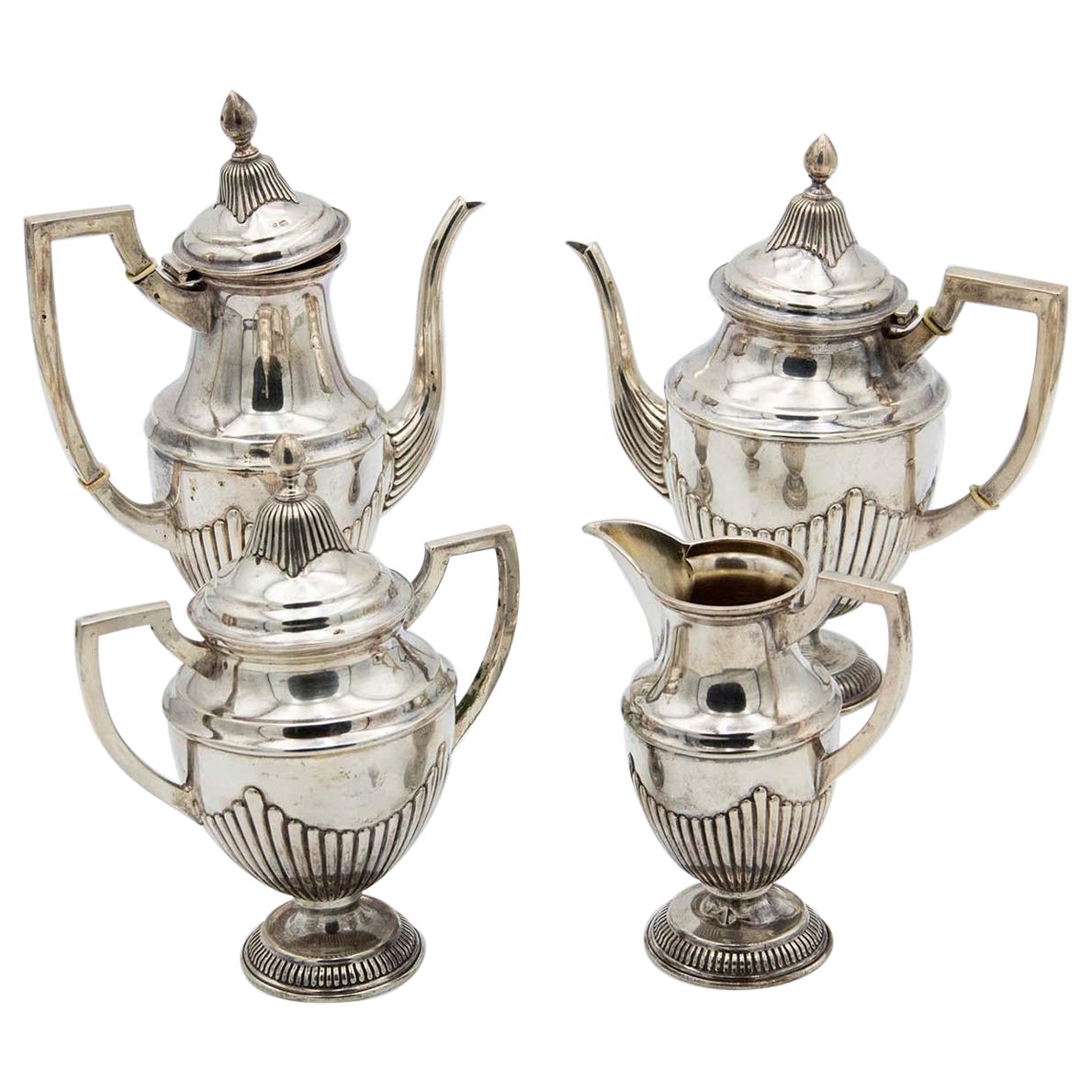 Four-piece silver tea service