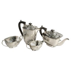 Four-Piece Silver Tea Set of Football Importance 1946 England