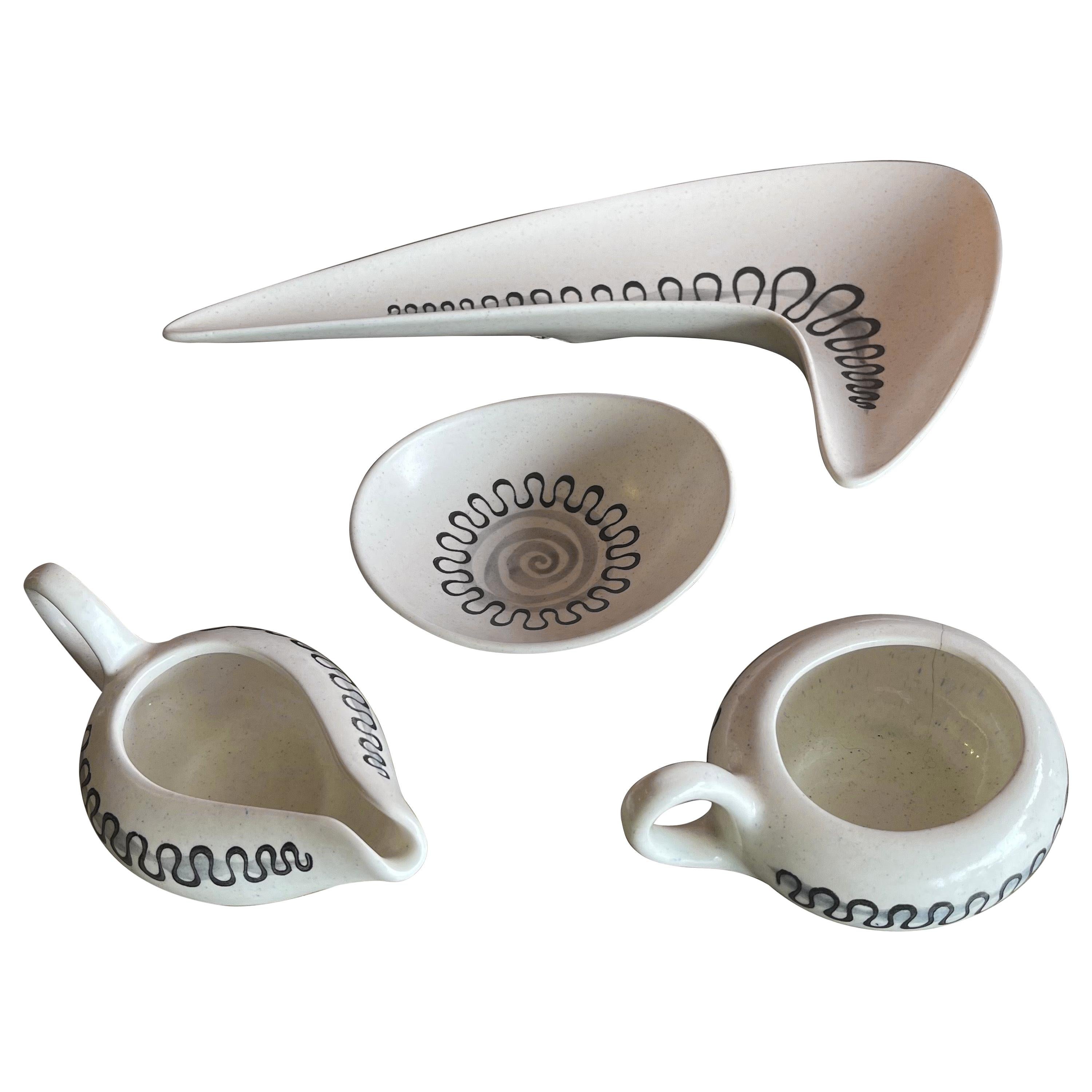 Four Piece "Space Age" Serving Set of by Metlox of California