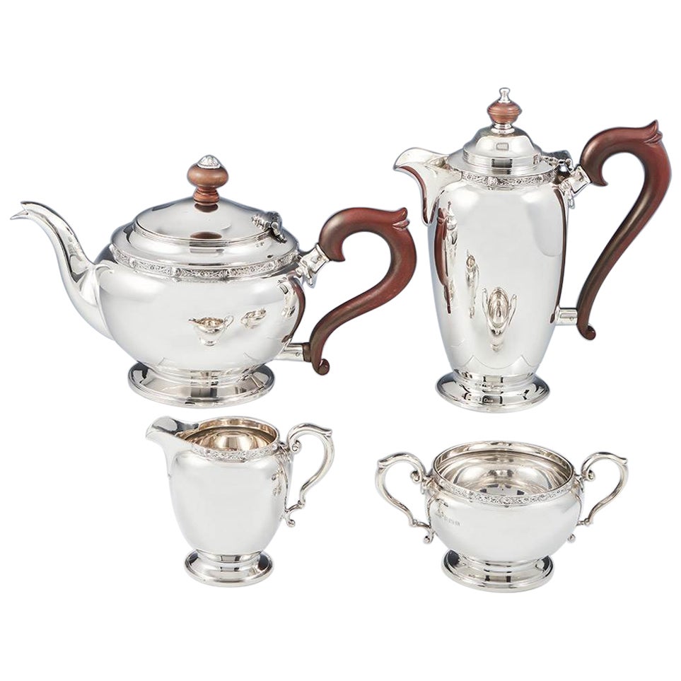 Four Piece Sterling Silver Tea Set Birmingham 1938