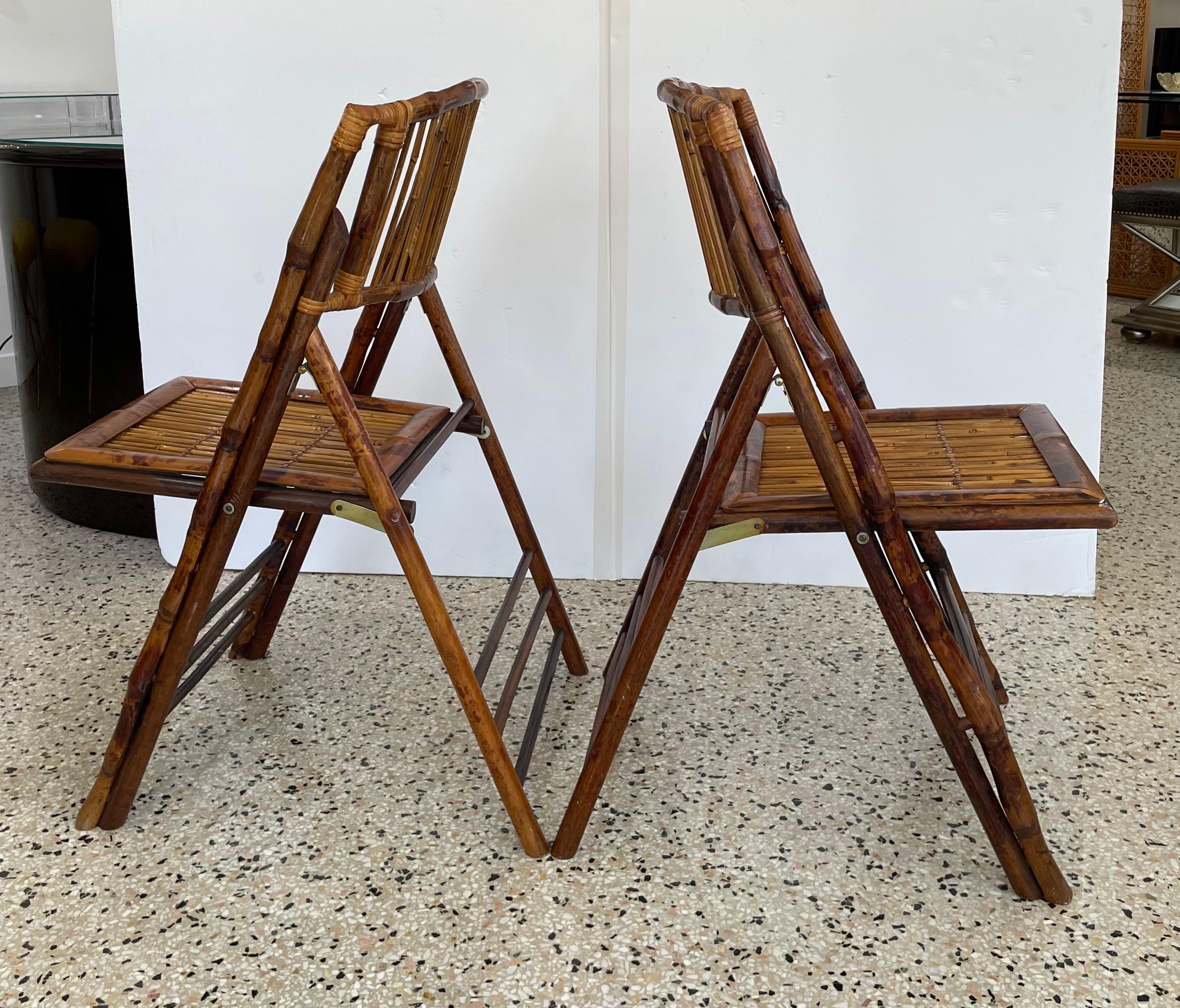 Four Piece Tortoise Bamboo Patio Set For Sale 2