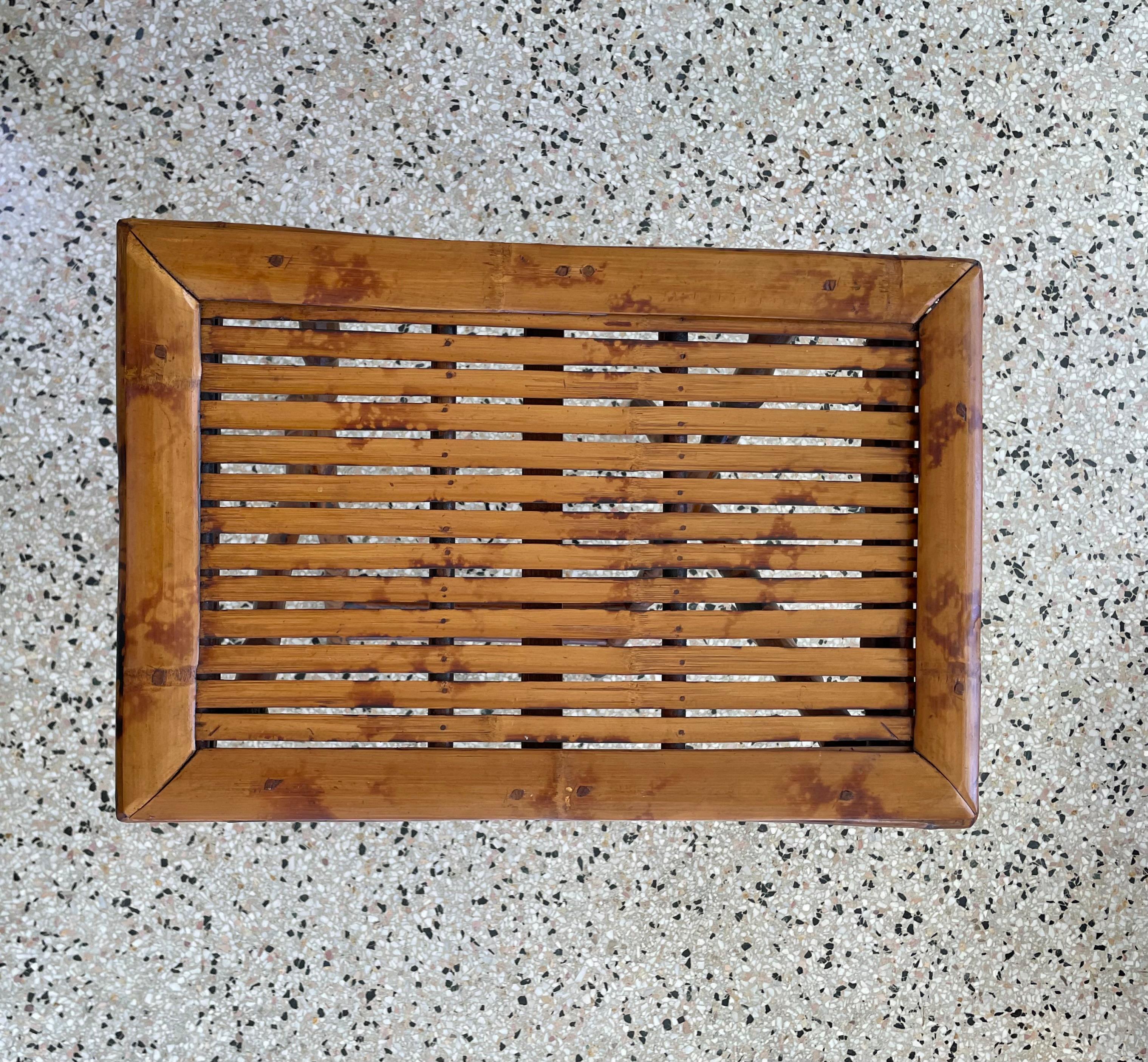 Four Piece Tortoise Bamboo Patio Set For Sale 4