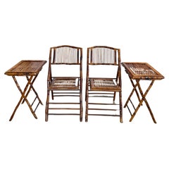Four Piece Tortoise Bamboo Patio Set