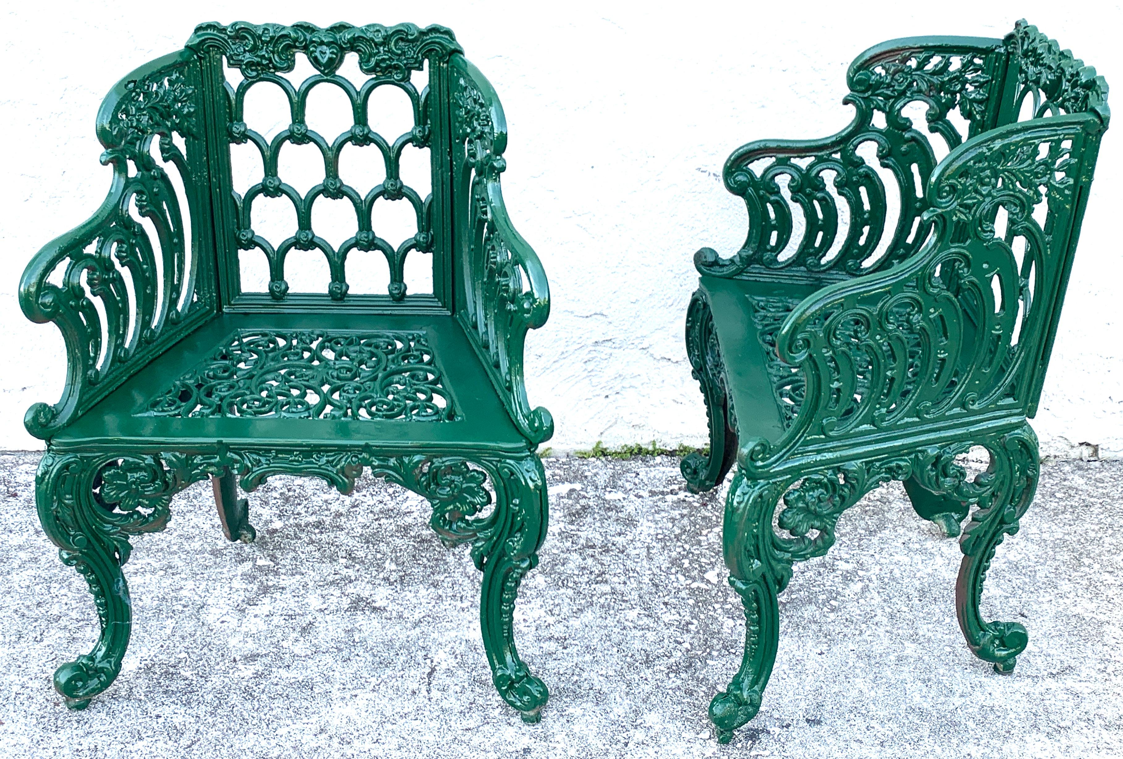 Painted Four-Piece Victorian Style Garden/ Patio Set, Provenance Celine Dion