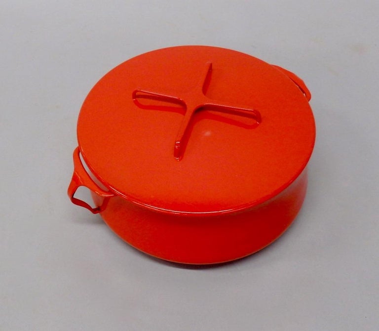 Four Pieces Dansk JHQ France Red Enamel Cookware For Sale at 1stdibs