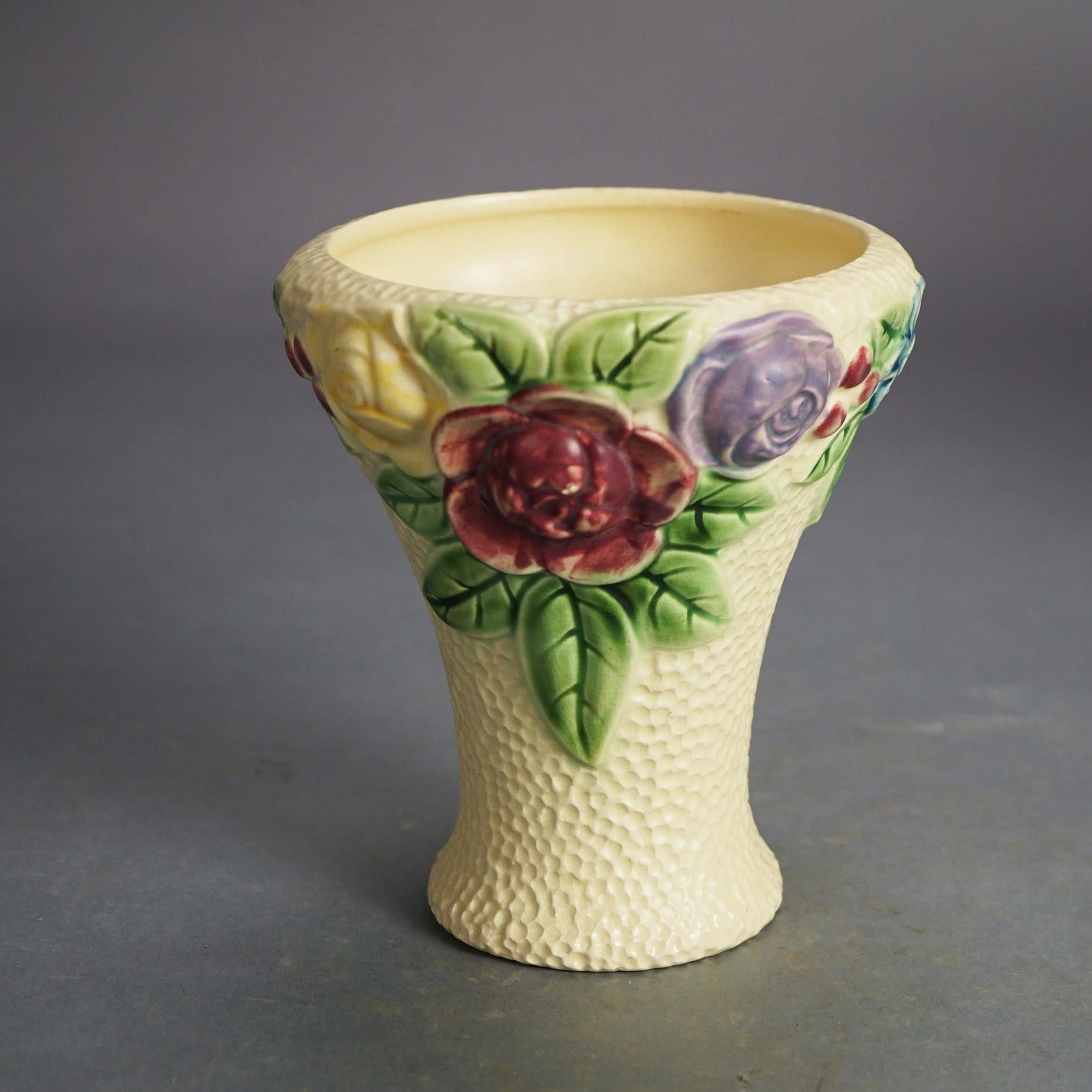 Four Pieces of Roseville Art Pottery, Rozanne, c1917 In Good Condition In Big Flats, NY