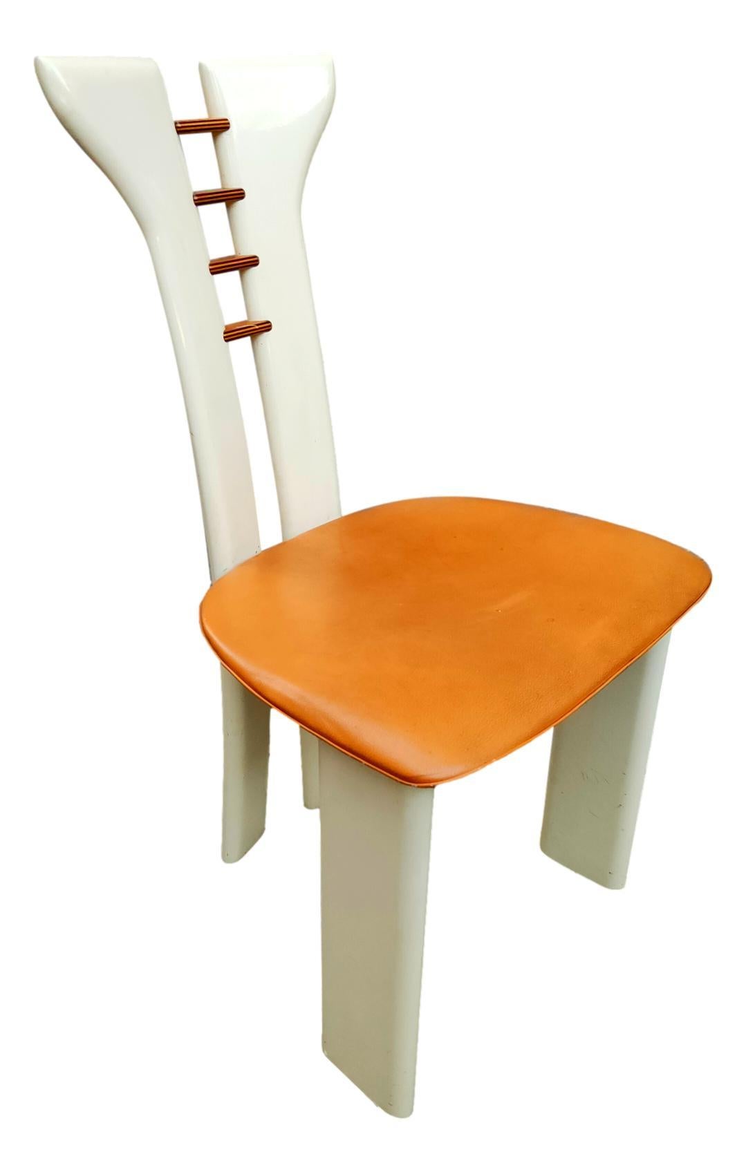 Leather Four Pierre Cardin Design Chairs for Roche Bobois, 70's For Sale