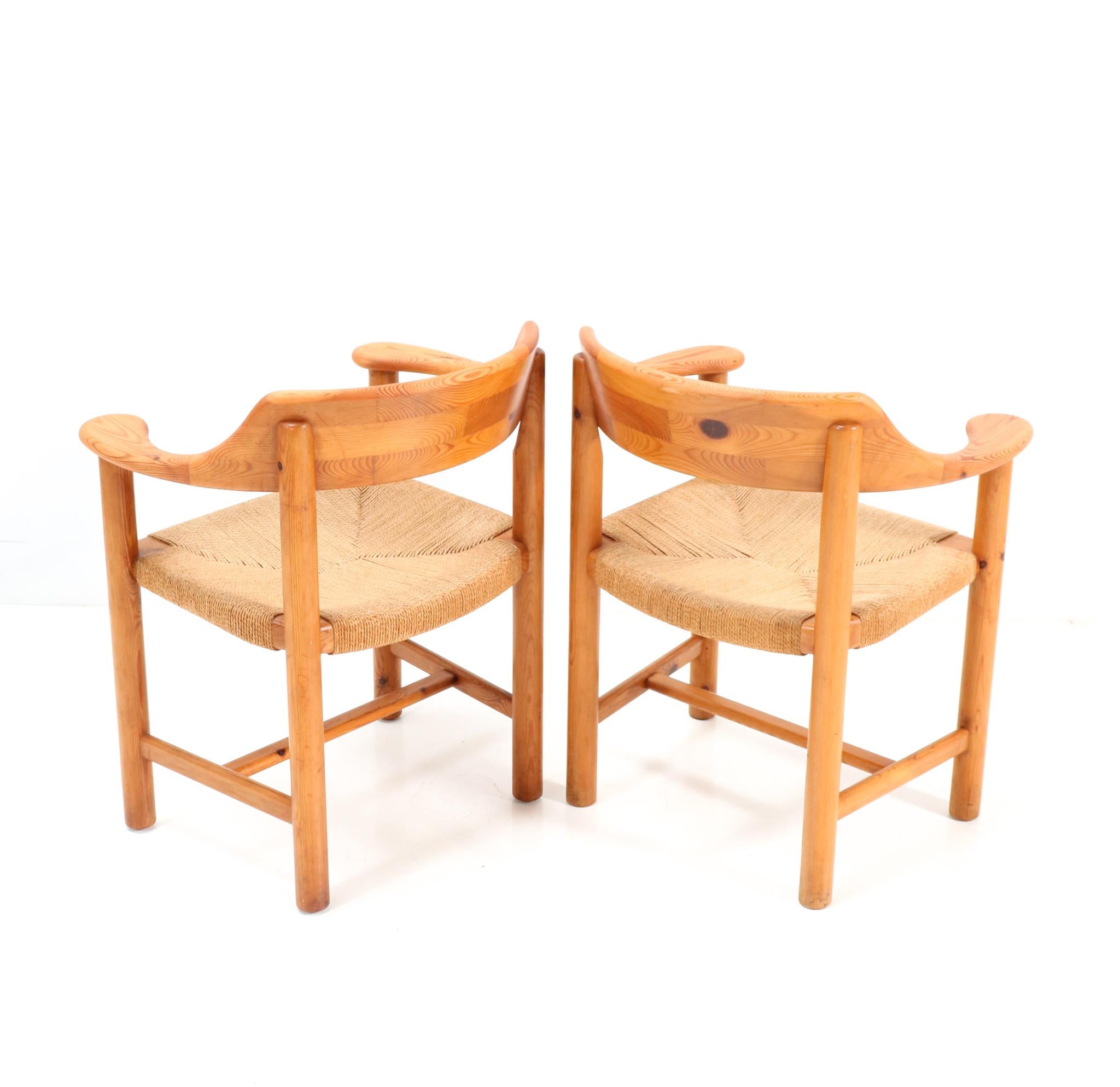 Four Pine Mid-Century Modern Armchairs by Rainer Daumiller, 1970s 2