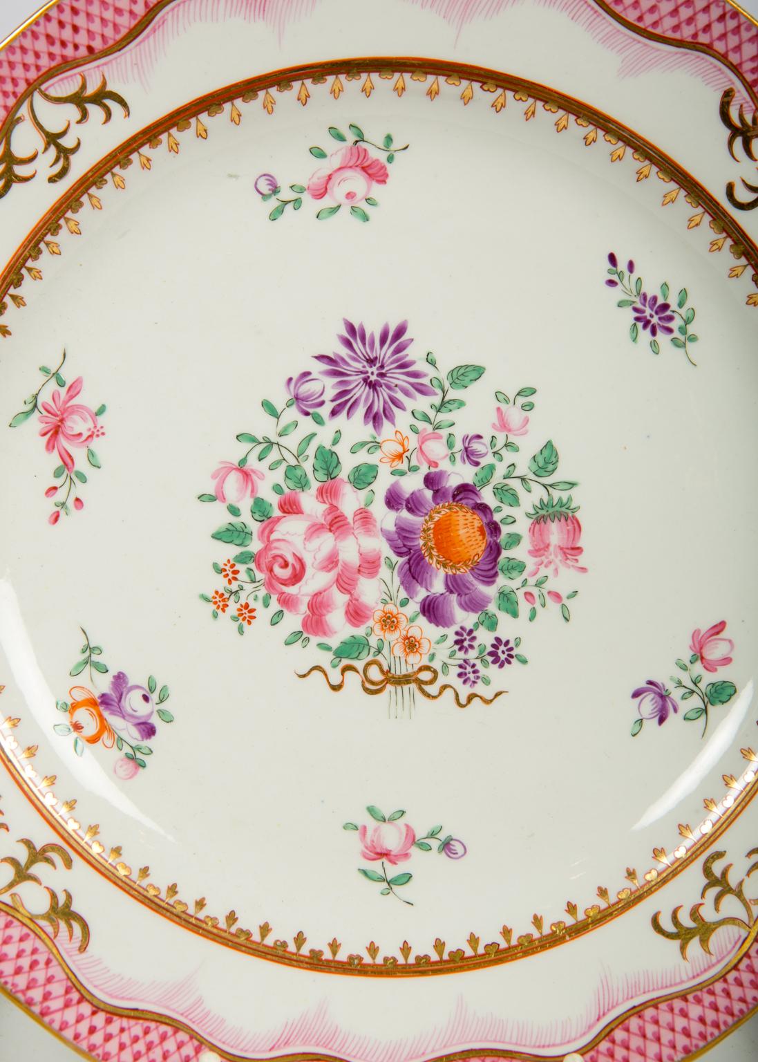 pink antique dishes