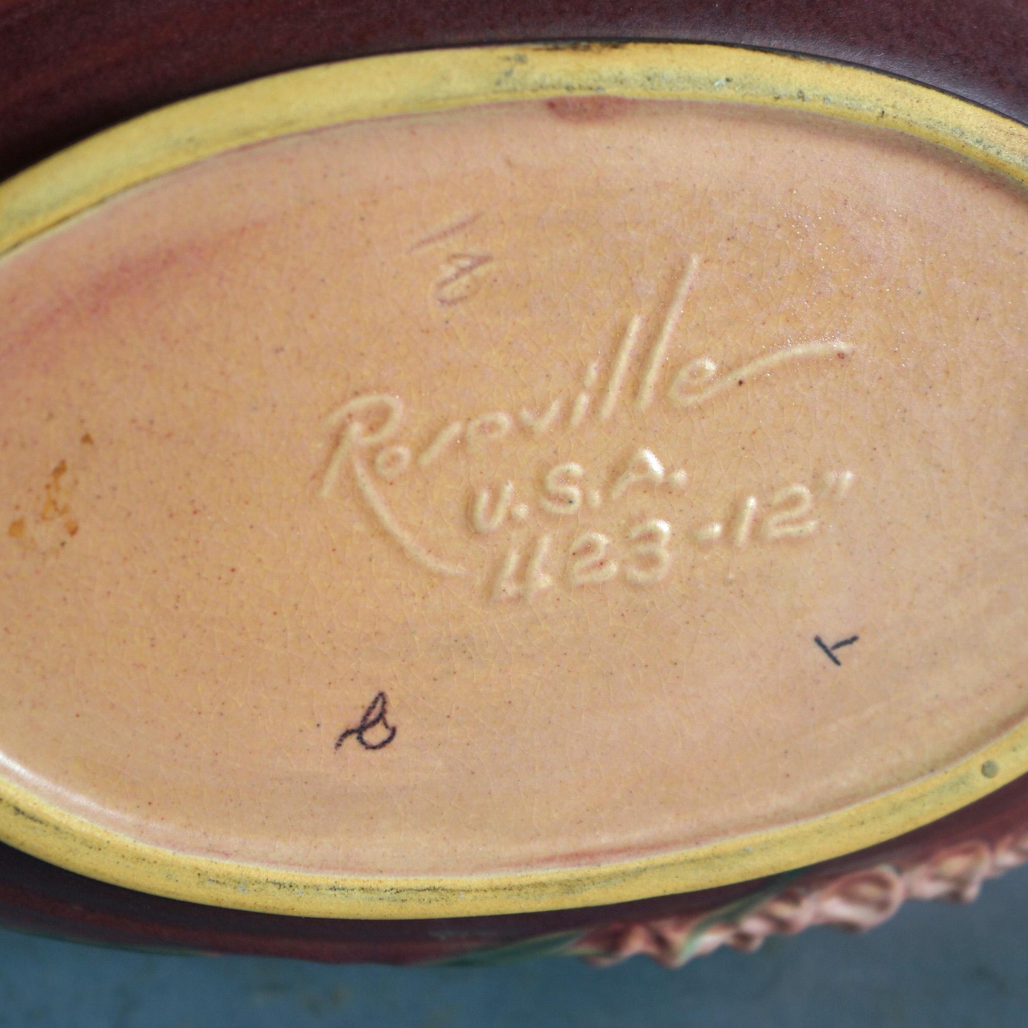 Four Pink Roseville Art Pottery with Foxglove Pattern Mid 20thC 2