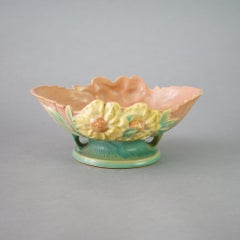 Four Pink Roseville Pottery Pieces with Peony Pattern Mid 20thC