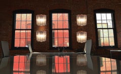 Midcentury Four Pink Tronchi Sconces Murano