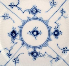 Four Plates Blue Fluted Full Lace Plates from Royal Copenhagen