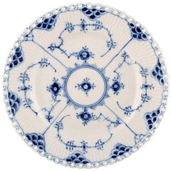 Four Plates Blue Fluted Full Lace Plates from Royal Copenhagen