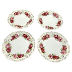 Antique Four Plates Moliere Rosenthal Chrysantheme Cacilie, 1898-1904.