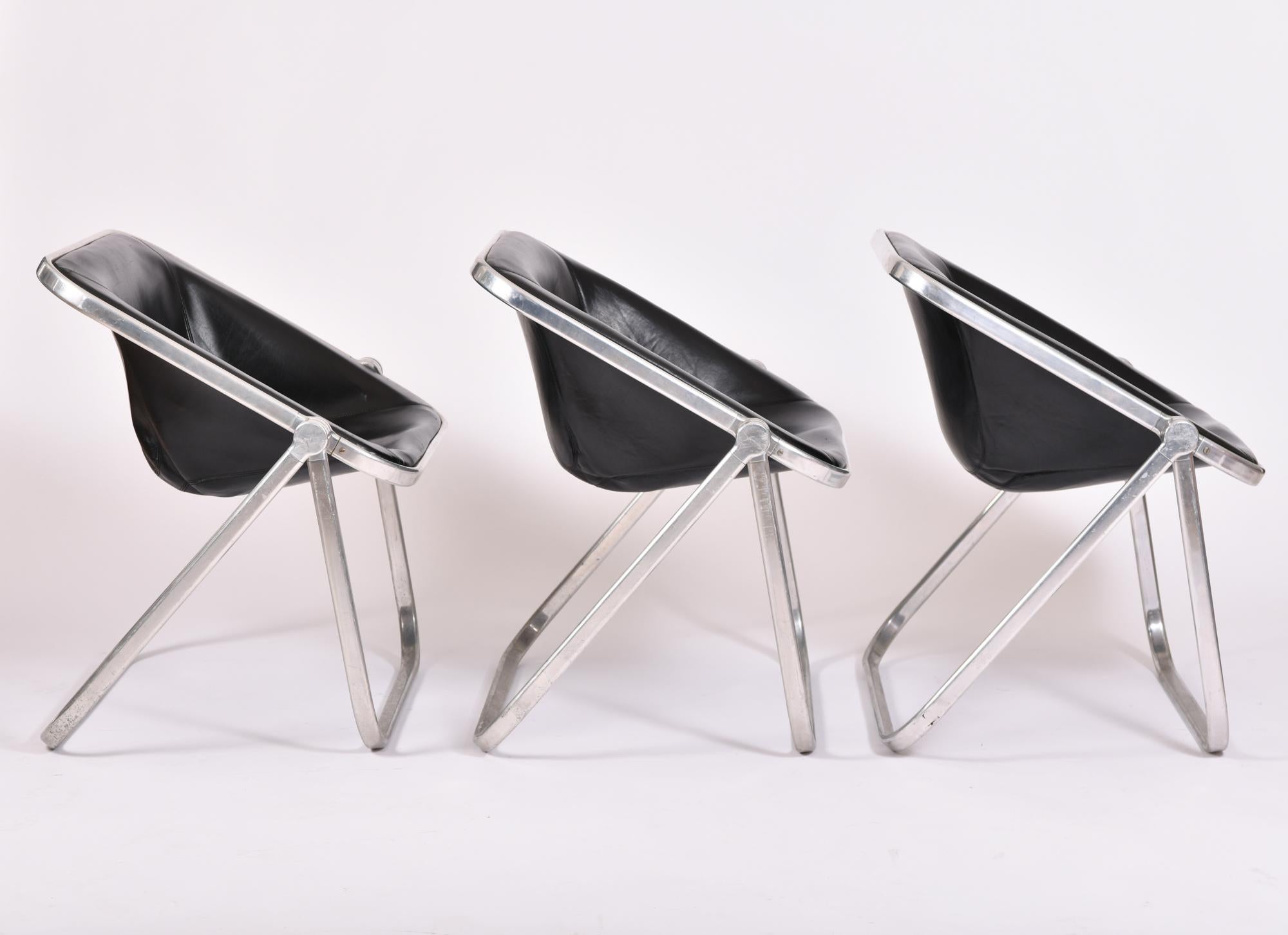 Mid-Century Modern Six Plona Folding Chairs Designed by Giancarlo Piretti for Castelli