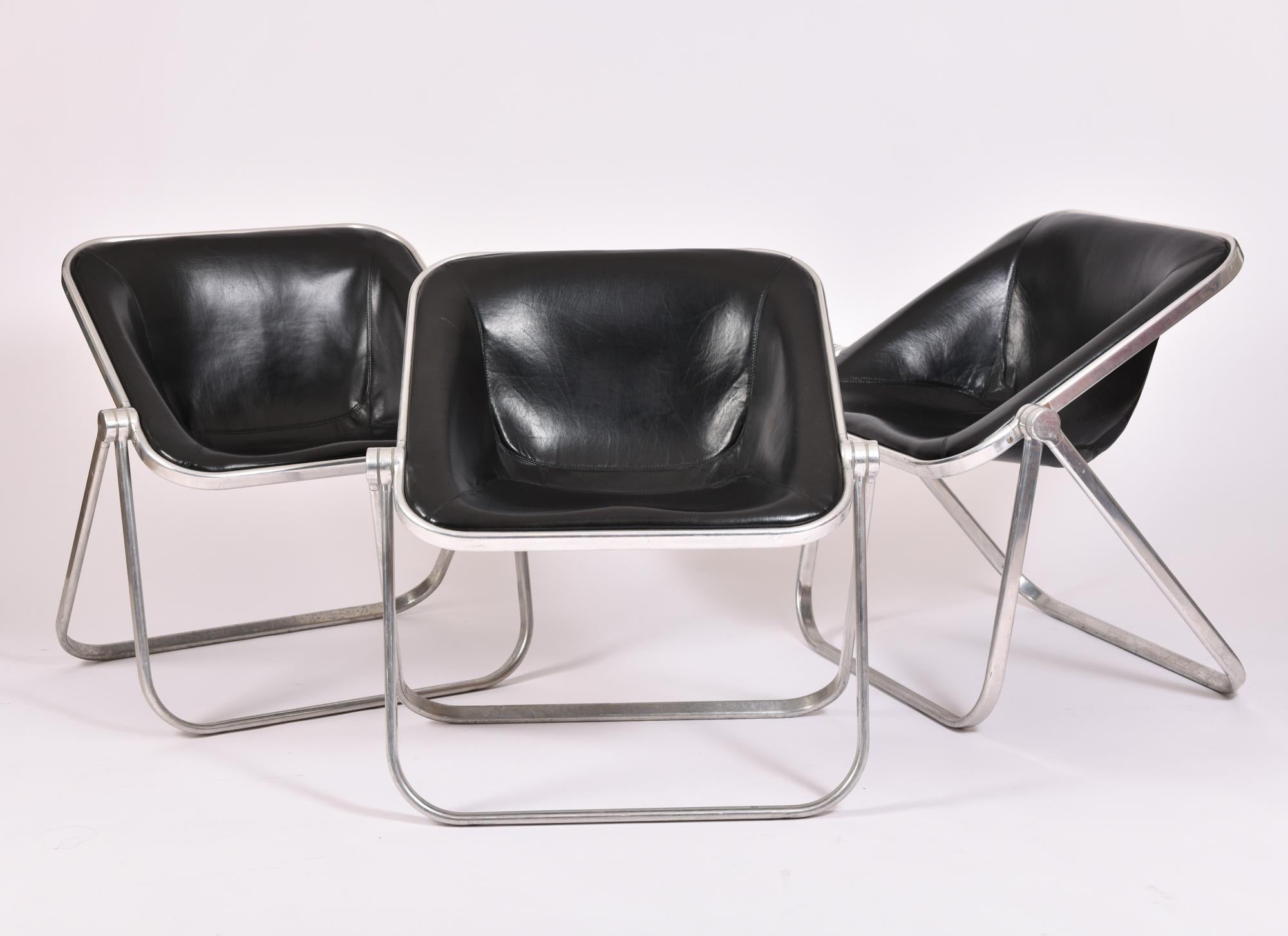 Italian Six Plona Folding Chairs Designed by Giancarlo Piretti for Castelli