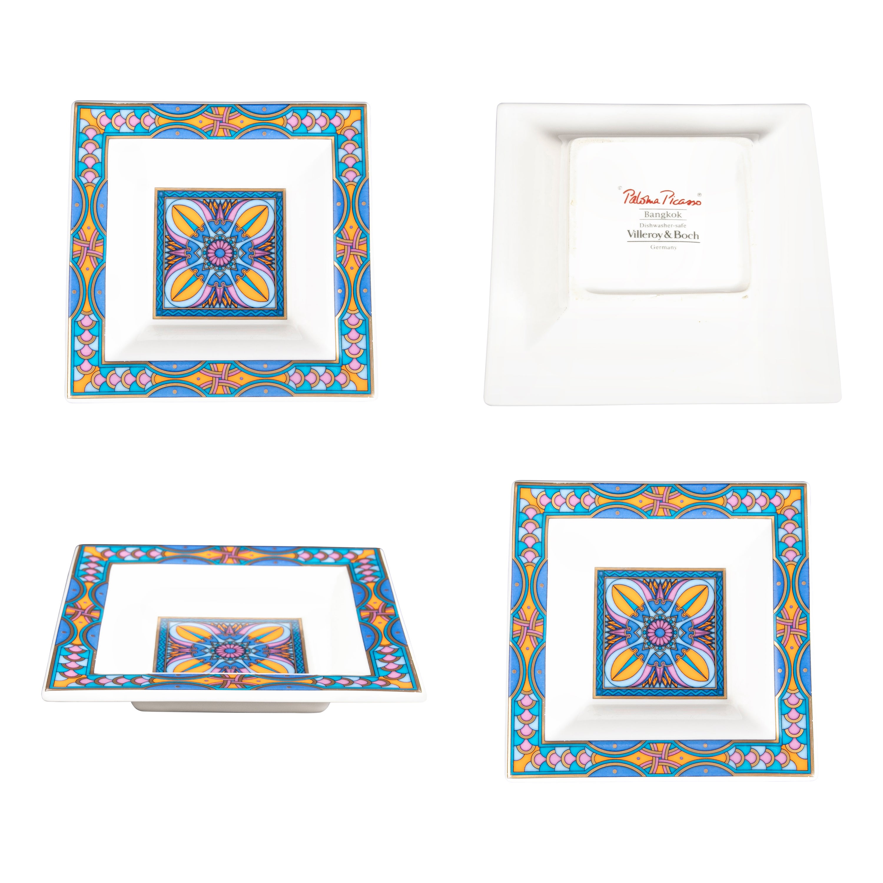 Four Porcelain Ashtrays by Villeroy & Boch Limited Edition Paloma Picasso