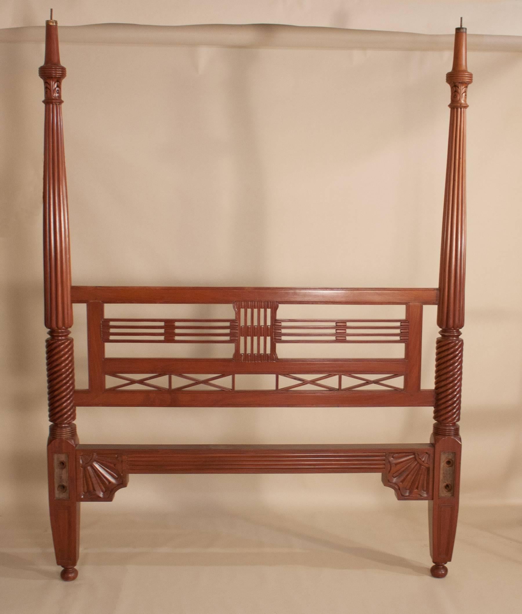 Four Post Mahogany Canopy Bed from British India 3