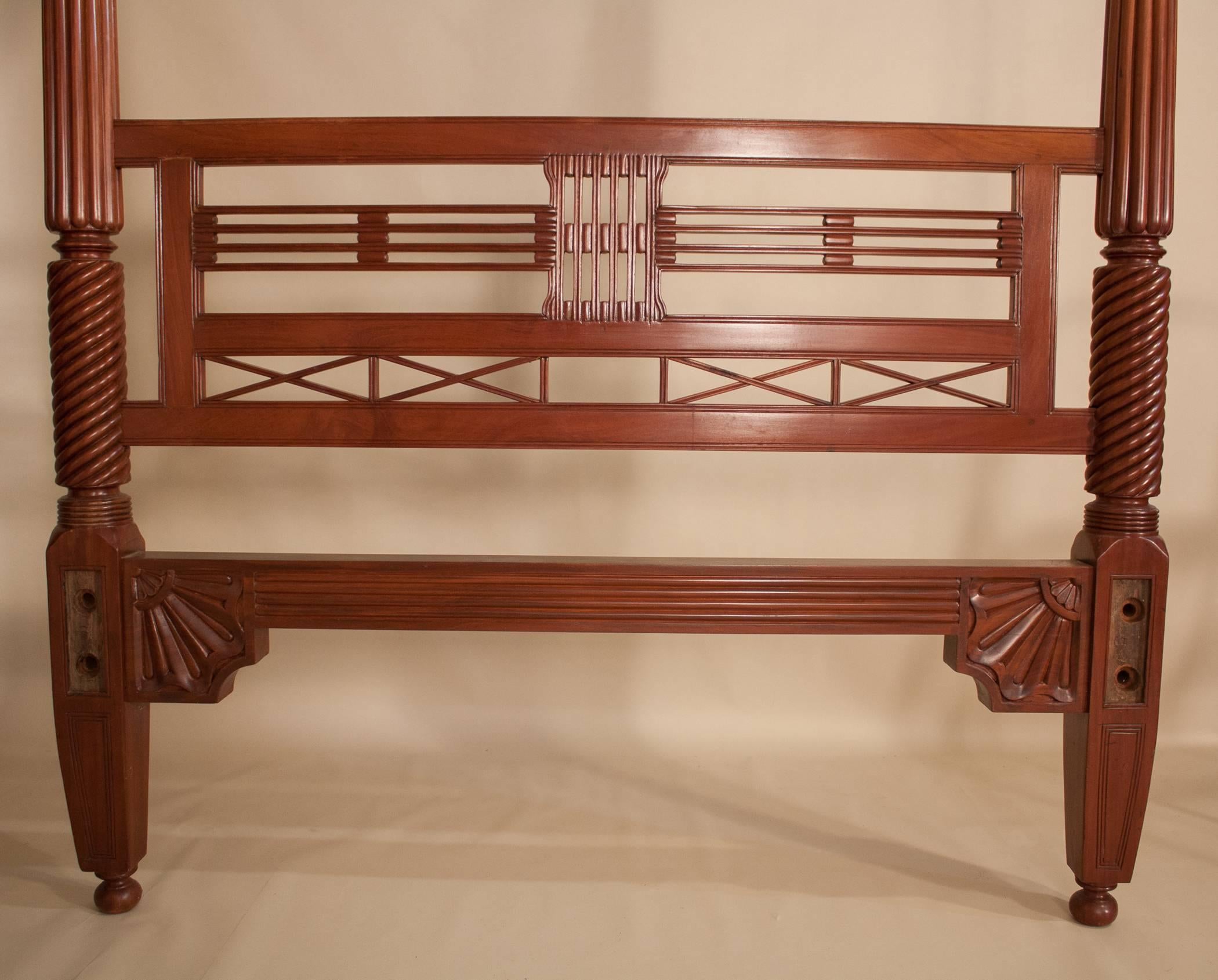 Four Post Mahogany Canopy Bed from British India 4