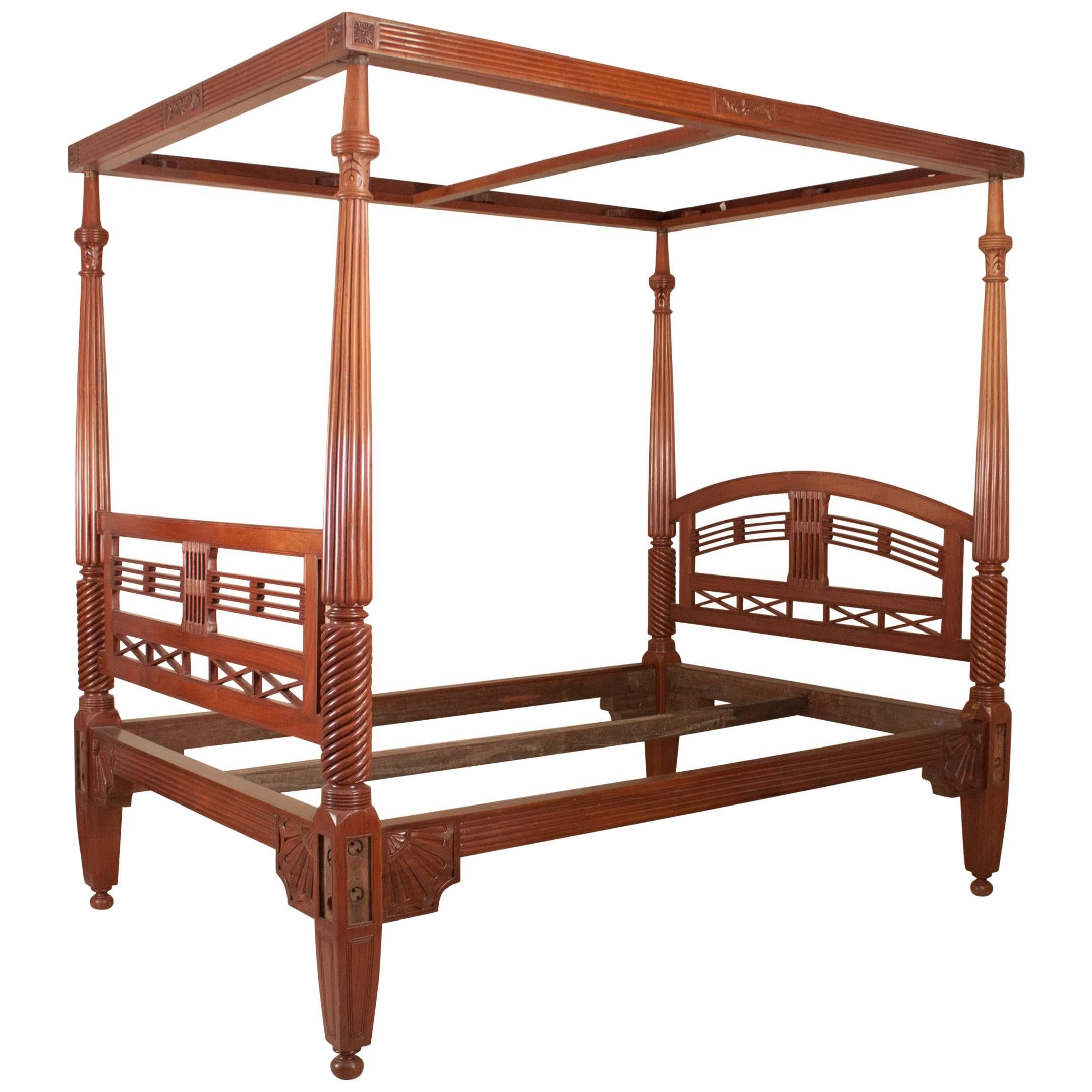 Four Post Mahogany Canopy Bed from British India
