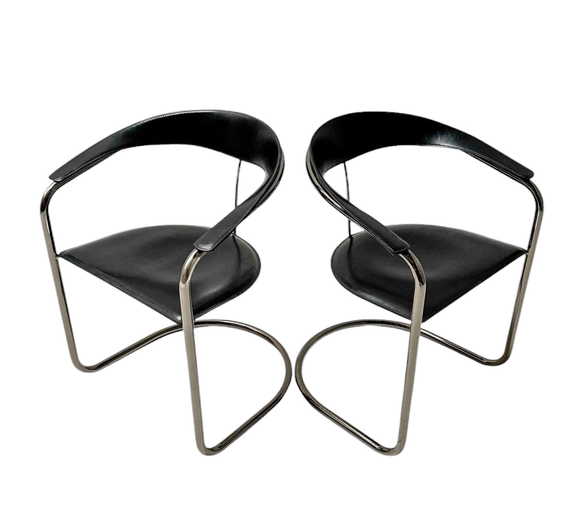 Métal Quatre fauteuils post-modernes par Arrben Italie, années 1980 en vente