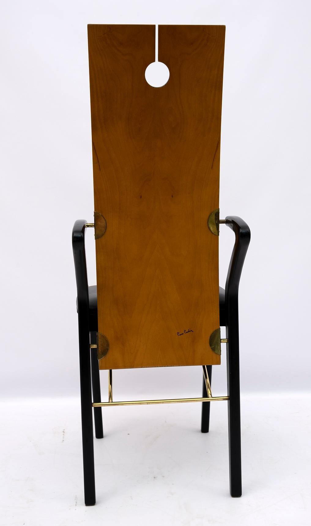 Quatre chaises de salle à manger italiennes postmodernes de Pierre Cardin, années 1980 en vente 2