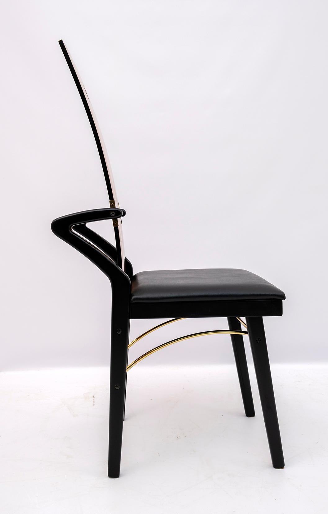 Quatre chaises de salle à manger italiennes postmodernes de Pierre Cardin, années 1980 en vente 3