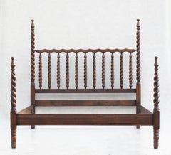 Four Poster Bed Oak Barley Twist, C1920