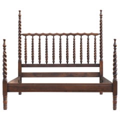 Four Poster Bed Oak Barley Twist, C1920