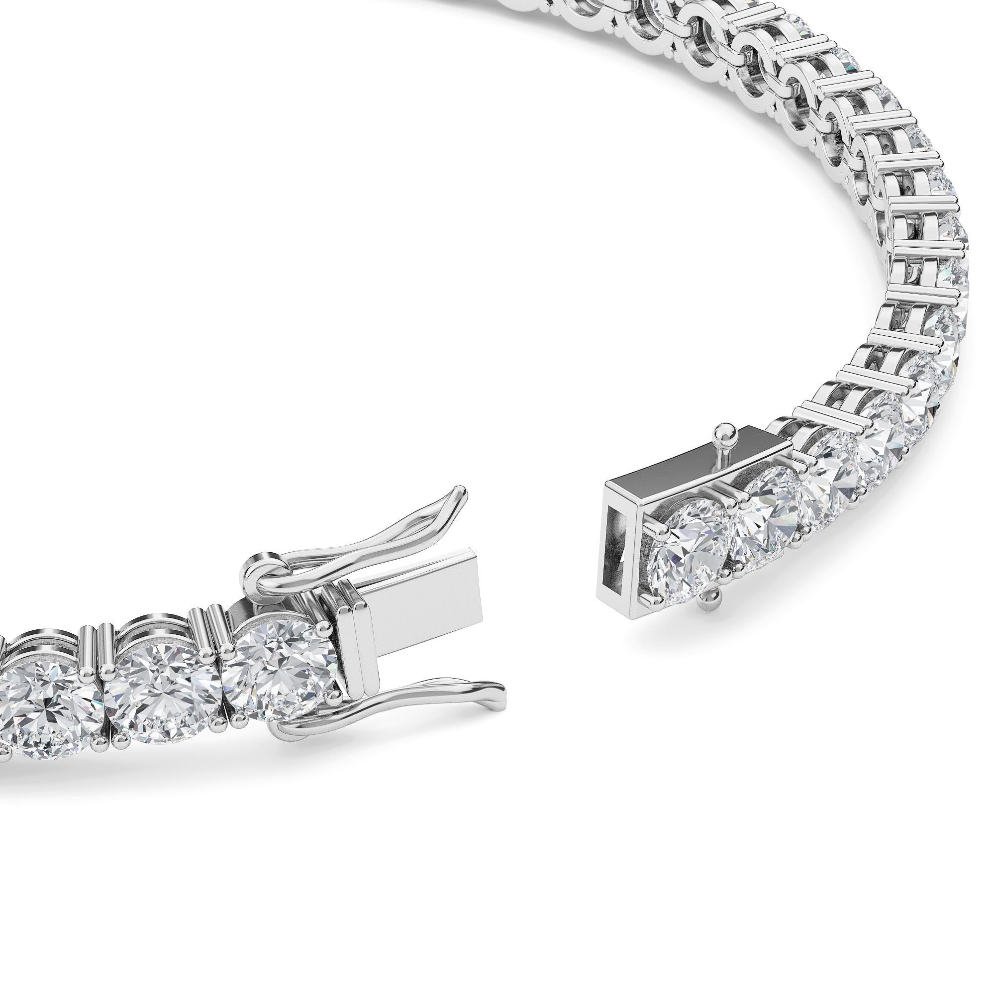 Faites briller votre tenue avec ce bracelet de tennis qui présente des diamants naturels ronds magnifiquement assortis. L'élégance pour chaque instant. 

DÉTAILS MÉTALLIQUES : or 18K l
DÉTAILS DU DIAMANT : Naturel, d'origine éthique &, sans