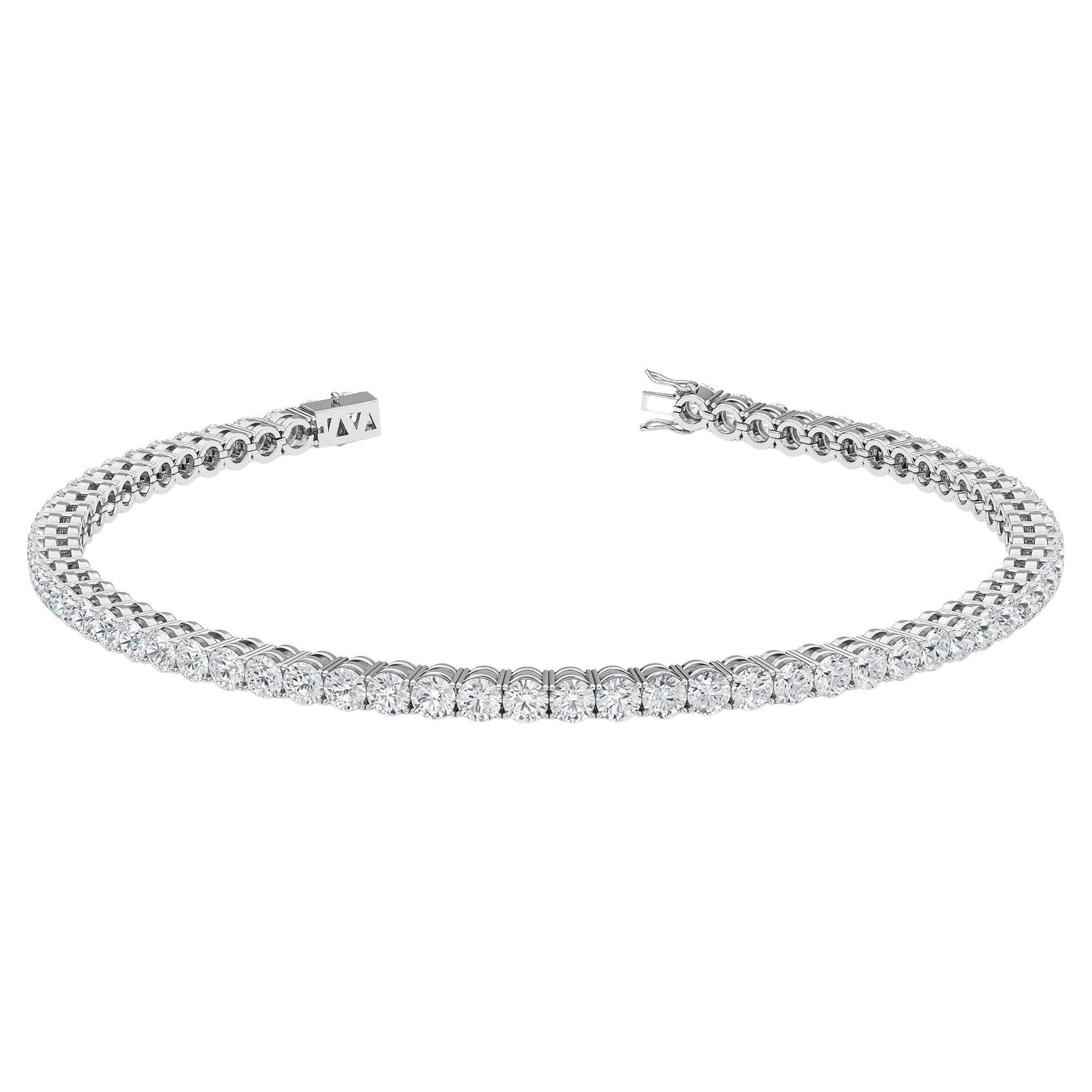 Bracelet tennis en diamants naturels 3 CT TW à quatre griffes en vente