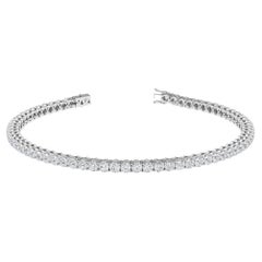 Four Prong 3 CT TW Natural Diamond Tennis Bracelet