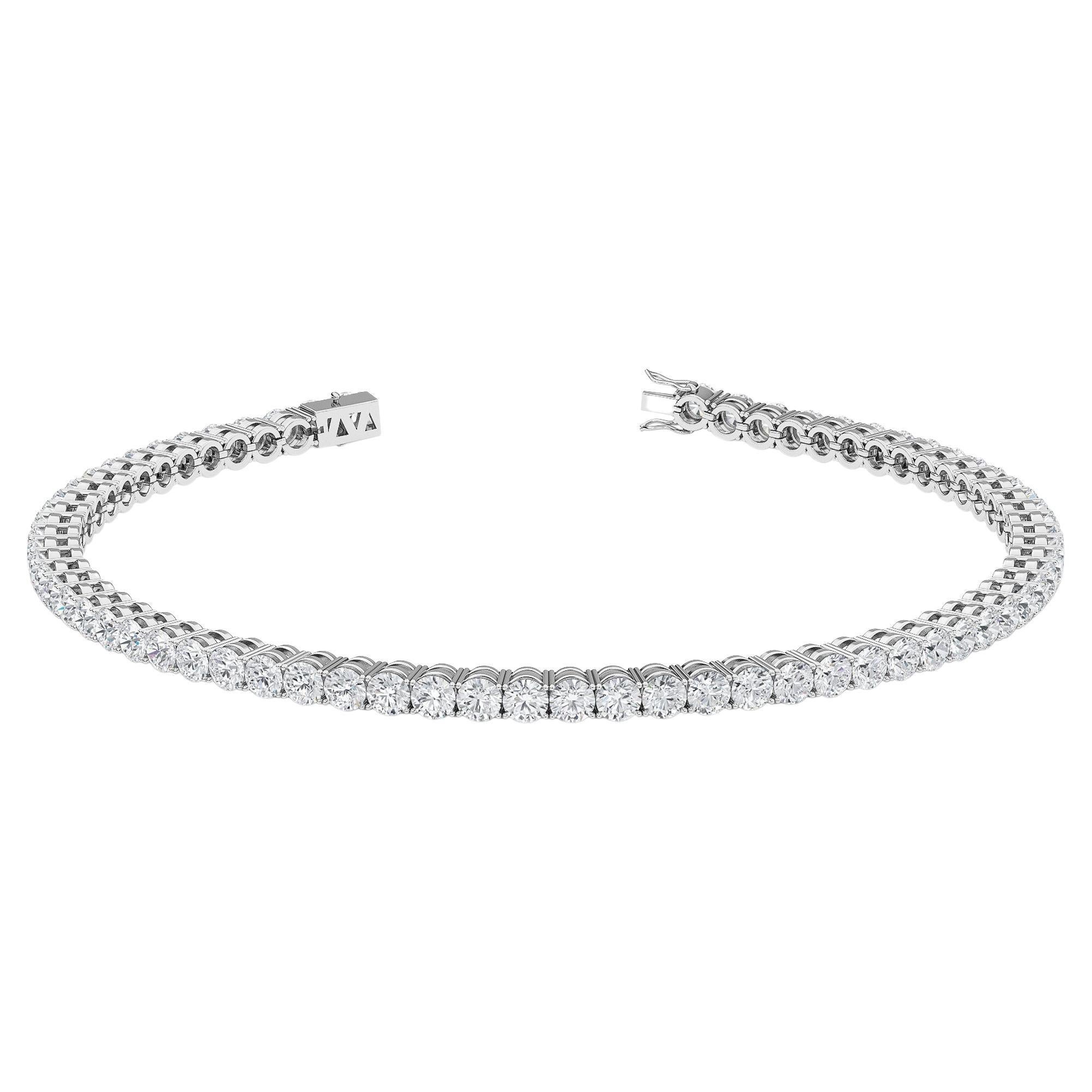 Four Prong 4 CT TW Natural Diamond Tennis Bracelet For Sale