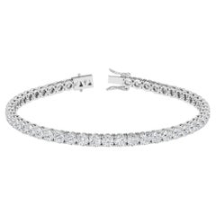 Pulsera de tenis con diamantes naturales de 9 quilates TW de cuatro puntas