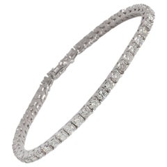 Four Prong Diamond Tennis Bracelet in 14 Karat White Gold 3.60 Carat