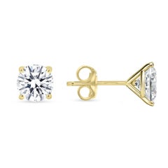 Four Prong Push Back 14K Gold Martini-Ohrstecker mit vier Zacken