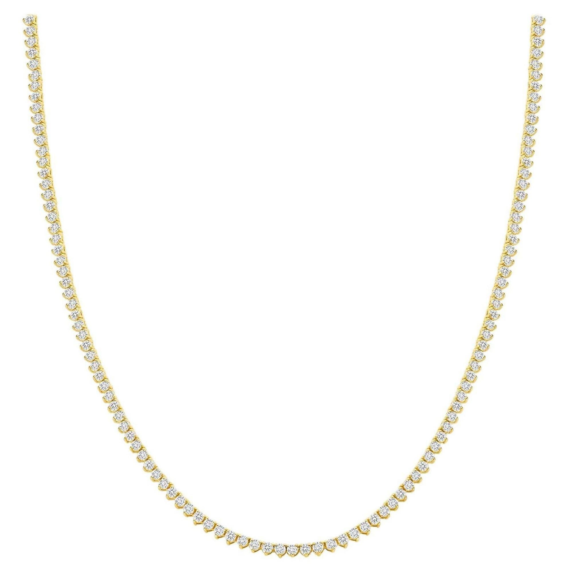Collier tennis en or 14 carats à quatre griffes