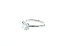 Four Prong Swooping 1.51 Carat Diamond Engagement Ring in Platinum GIA