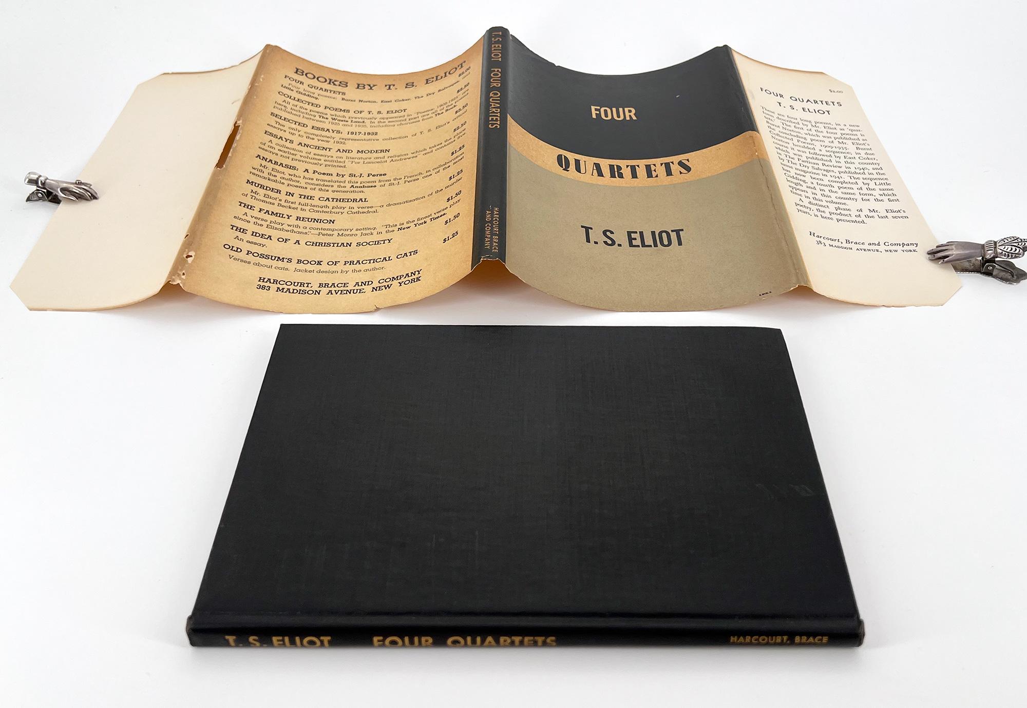 First Edition, first impression.  New York: Harcourt, Brace and Company, 1943. 

8vo, 8 1/2 x 5 1/2 inches (215 x 139 mm). vii + 39 [3]. Black cloth boards lettered in gold down the spine. White dust-jacket designed by E. McKnight Kauffer, printed