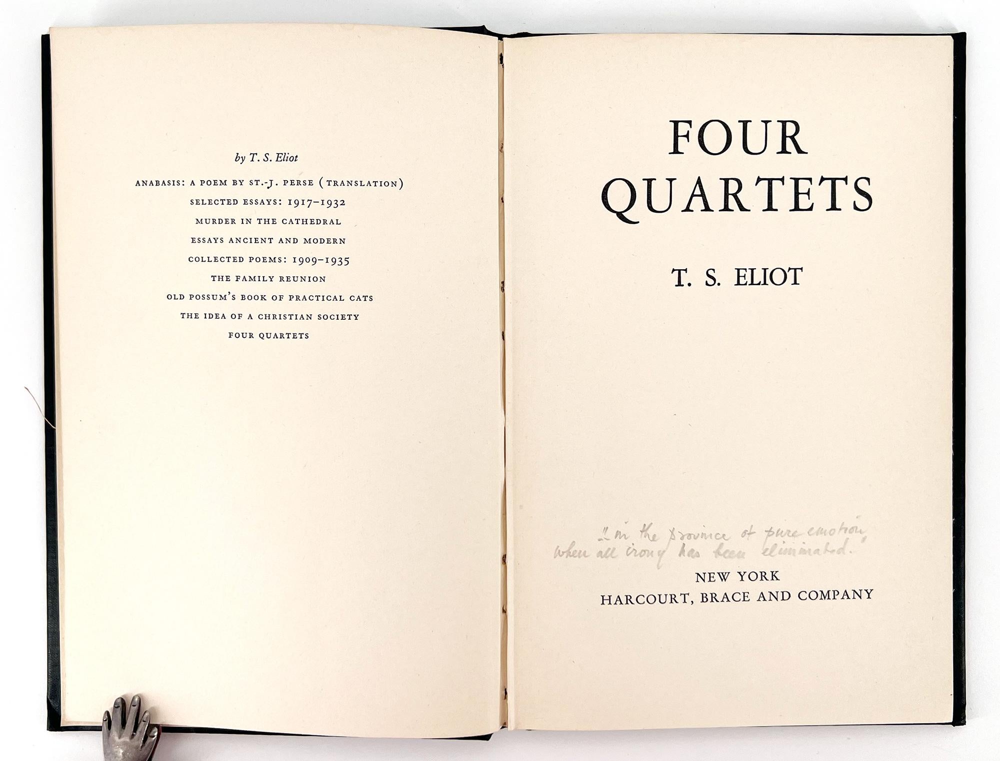 American Four Quartets by T. S. Eliot For Sale