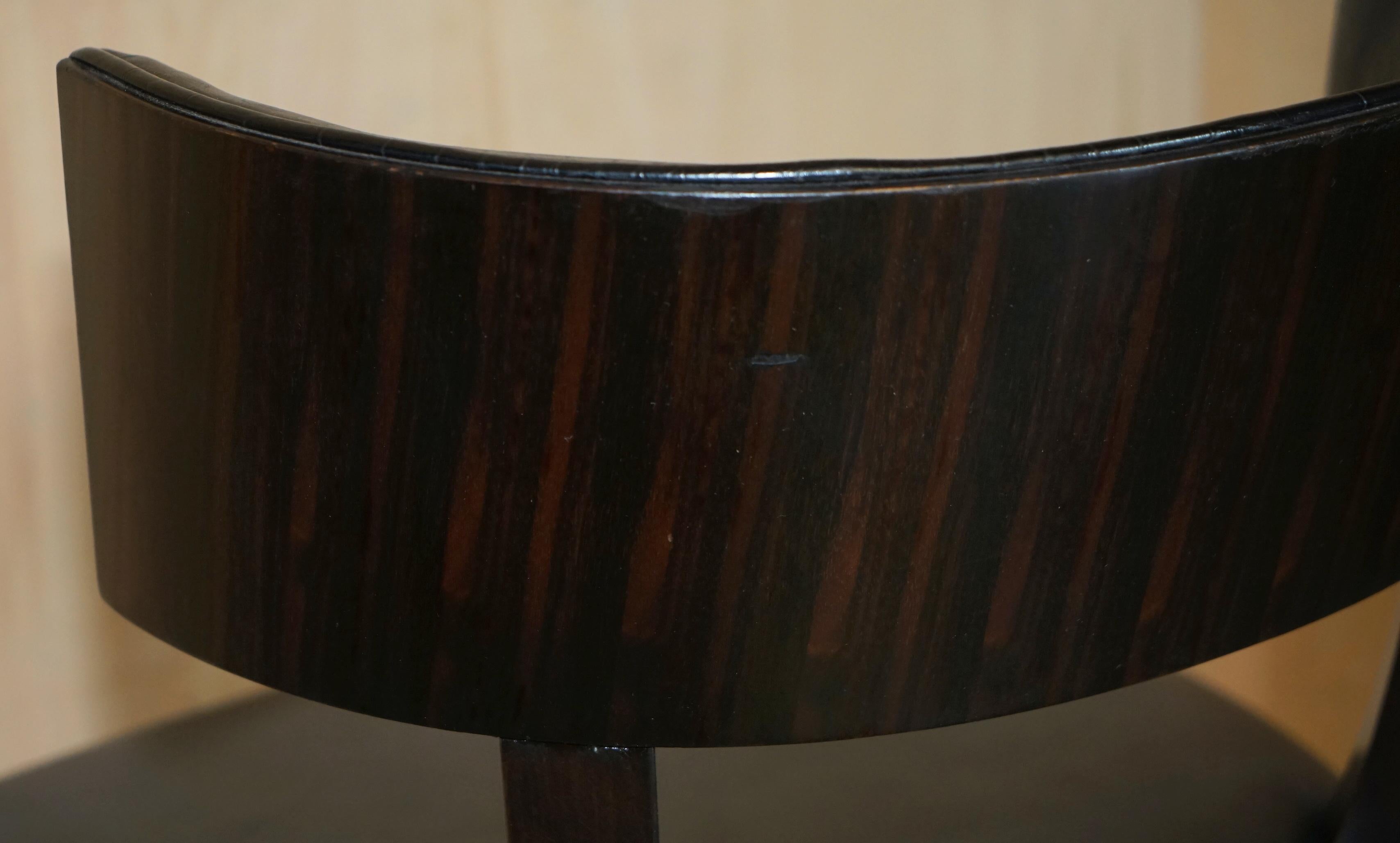 FOUR RALPH LAUREN MACASSAR EBONY CROCODILE LEATHER CLIVEDON-Esszimmerstühle im Angebot 7