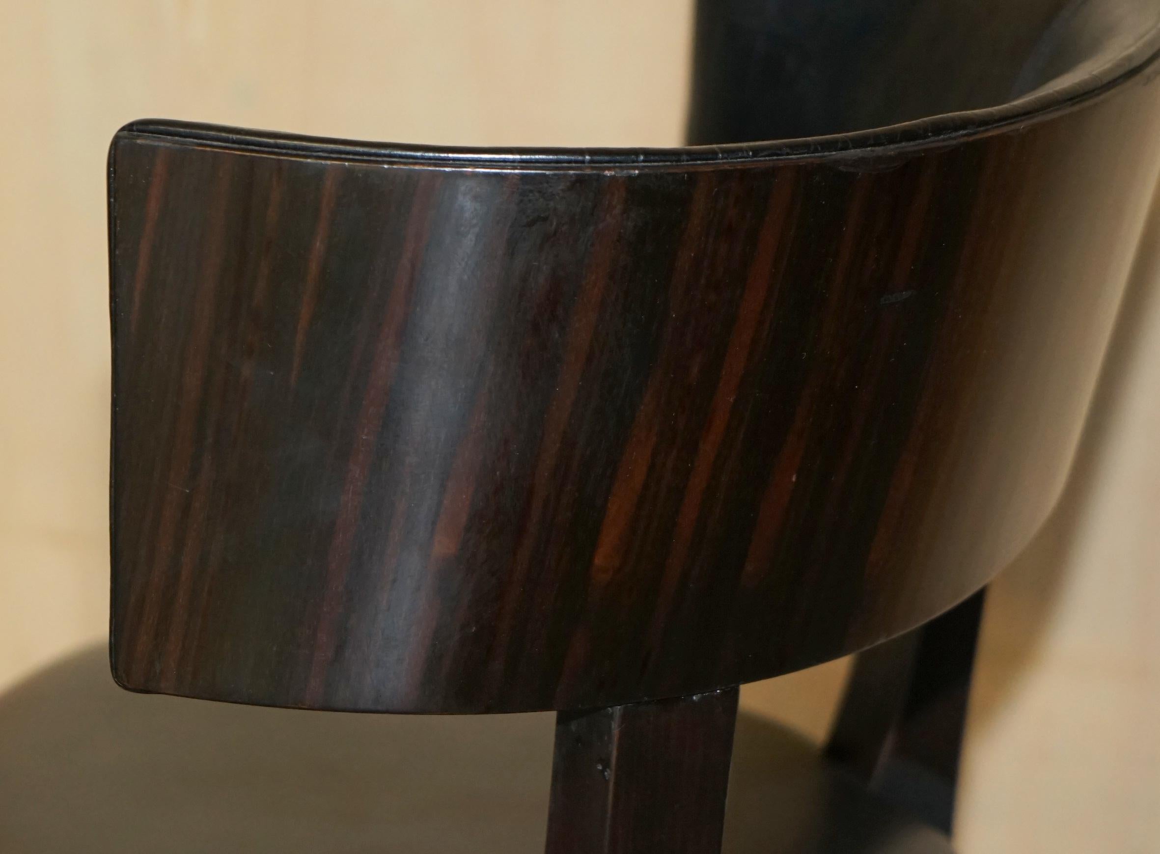 FOUR RALPH LAUREN MACASSAR EBONY CROCODILE LEATHER CLIVEDON-Esszimmerstühle im Angebot 10