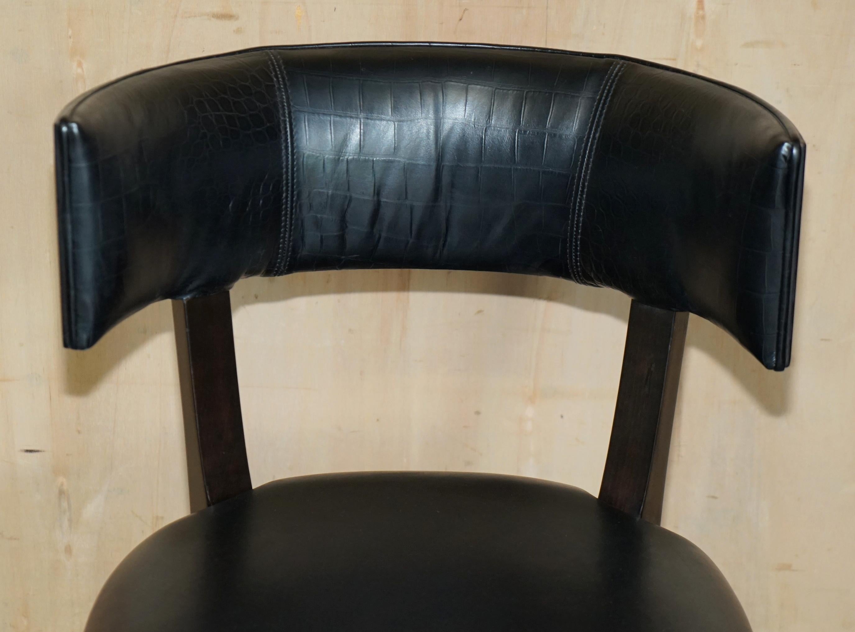 FOUR RALPH LAUREN MACASSAR EBONY CROCODILE LEATHER CLIVEDON-Esszimmerstühle (Handgefertigt) im Angebot