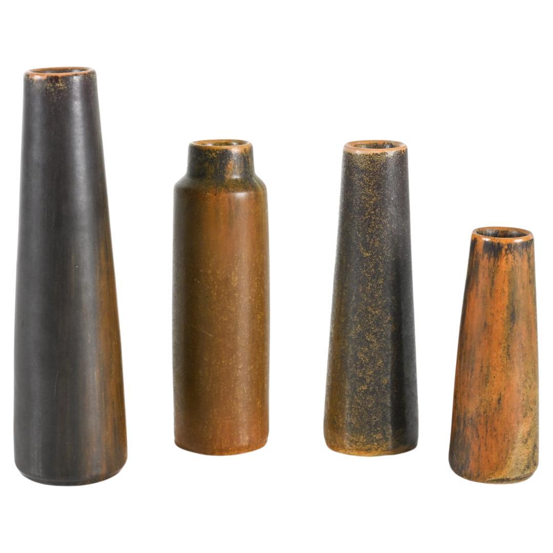 Four Rare Ejvind Nielsen (`1916-1988) Danish Studio Ceramic Vases For Sale