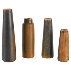 Four Rare Ejvind Nielsen (`1916-1988) Danish Studio Ceramic Vases
