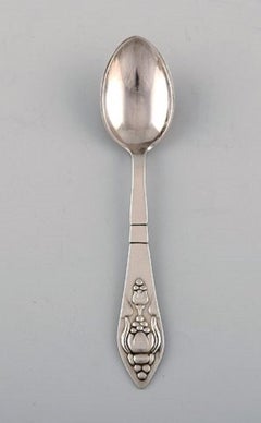 Four Rare Georg Jensen Bell Coffee Spoons in Sterling Silver