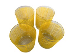 Quattro rari bicchieri a forma di ghiacciolo di Georges Briard in giallo