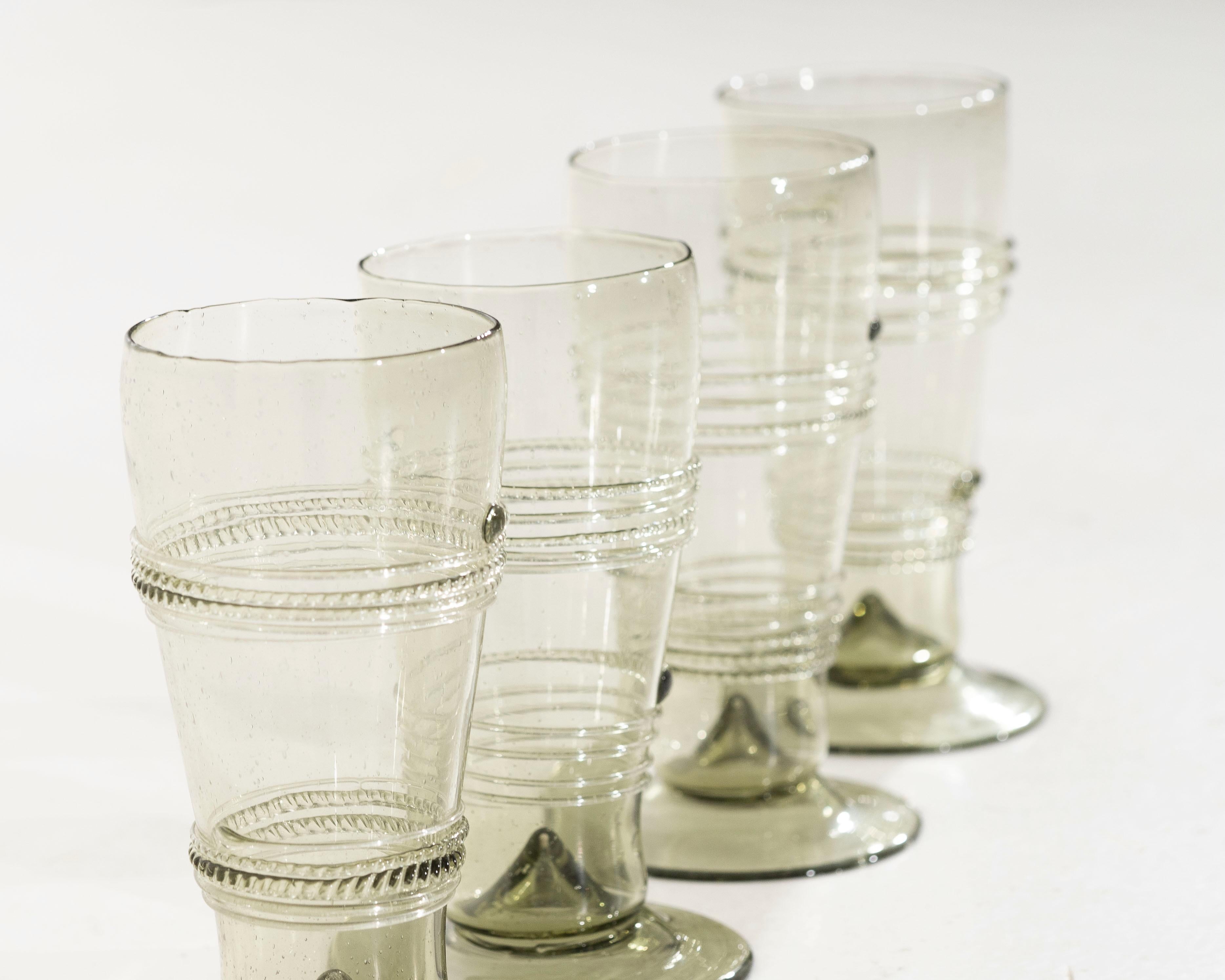 Four rare glasses with decorations, mid 20th C. For Sale 2