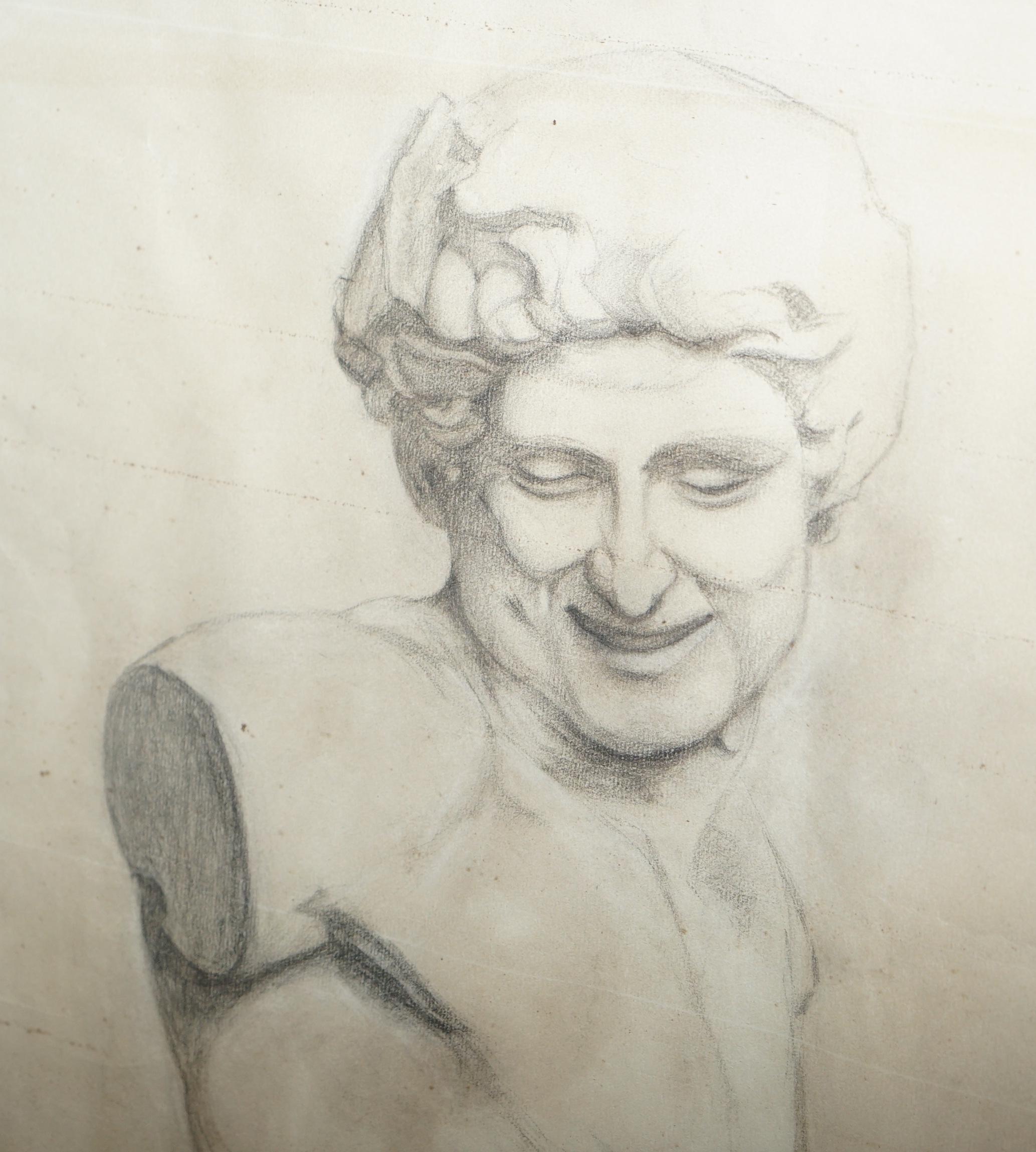Hand-Crafted Four Rare Italian School 19th Century Old Master Sketches Drawings by F Mazzoli For Sale